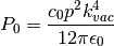 P_0 = \frac{c_0 p^2 k_{vac}^4}{12 \pi \epsilon_0}